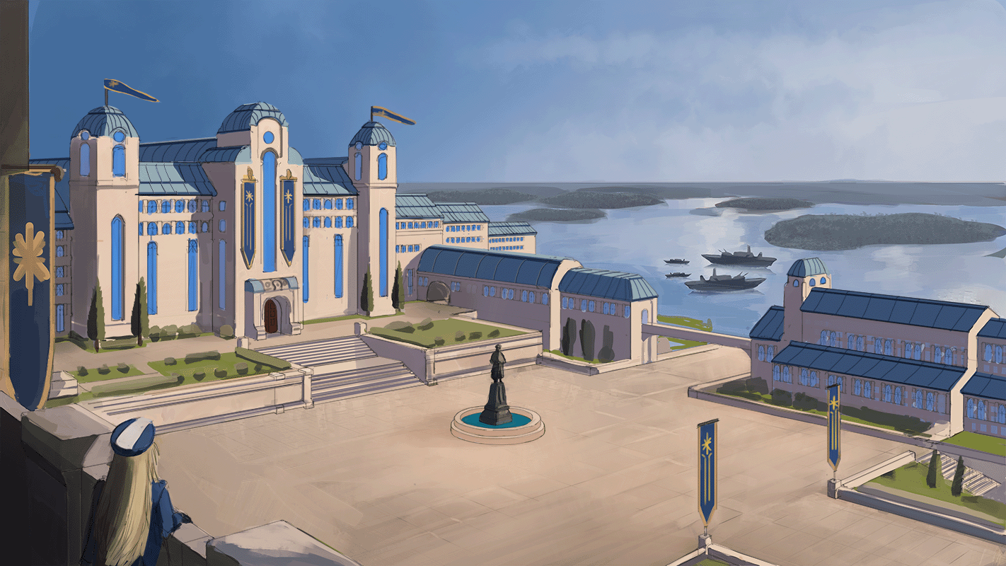 Frostland Academy of War campus key art